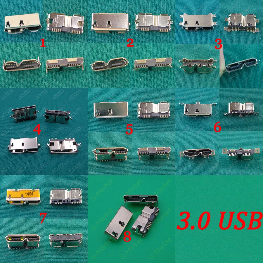 

8models Phone HDD Widely Using Micro USB 3.0 Connectors Charging port jack socket Plug, SMD replacement repair parts 10pin