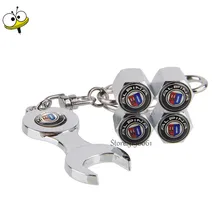 Car Tire Valve Stems Caps Wheel With Mini Wrench Keychain For ALPINA Logo For BMW F33 F18 F11 F07 F13 E87 E86 E53 E60 E46 E63