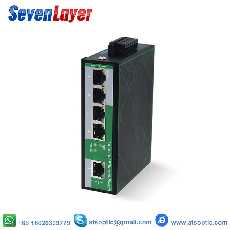 

Industrial 5 Ports Ethernet Network Switch 10/100m Signal Strengthen DIN Rail Type