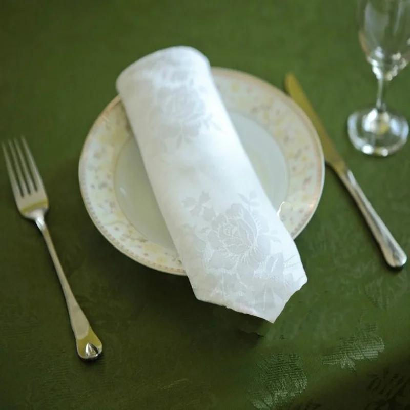Buy 1Pcs Fabric Napkins on the Table Elegant White