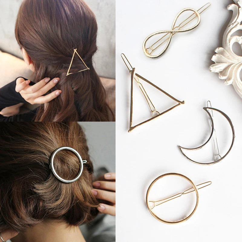

GirlsTriangle Moon Hairpins Hair Clips Hairgrip Hair Accessories Round Barrettes Jewelry Women Hair Pins Head Accessories