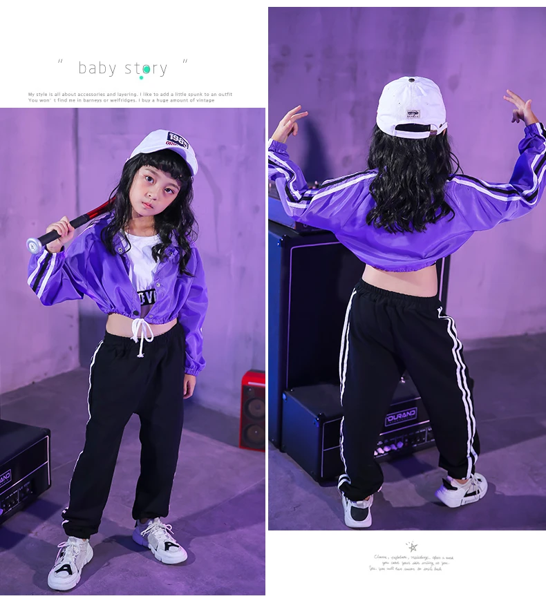 Toddler Spring clothes For Girls Short Top Loose pants Jazz Hip hop Dance kids costumes girls boutique sets (9)