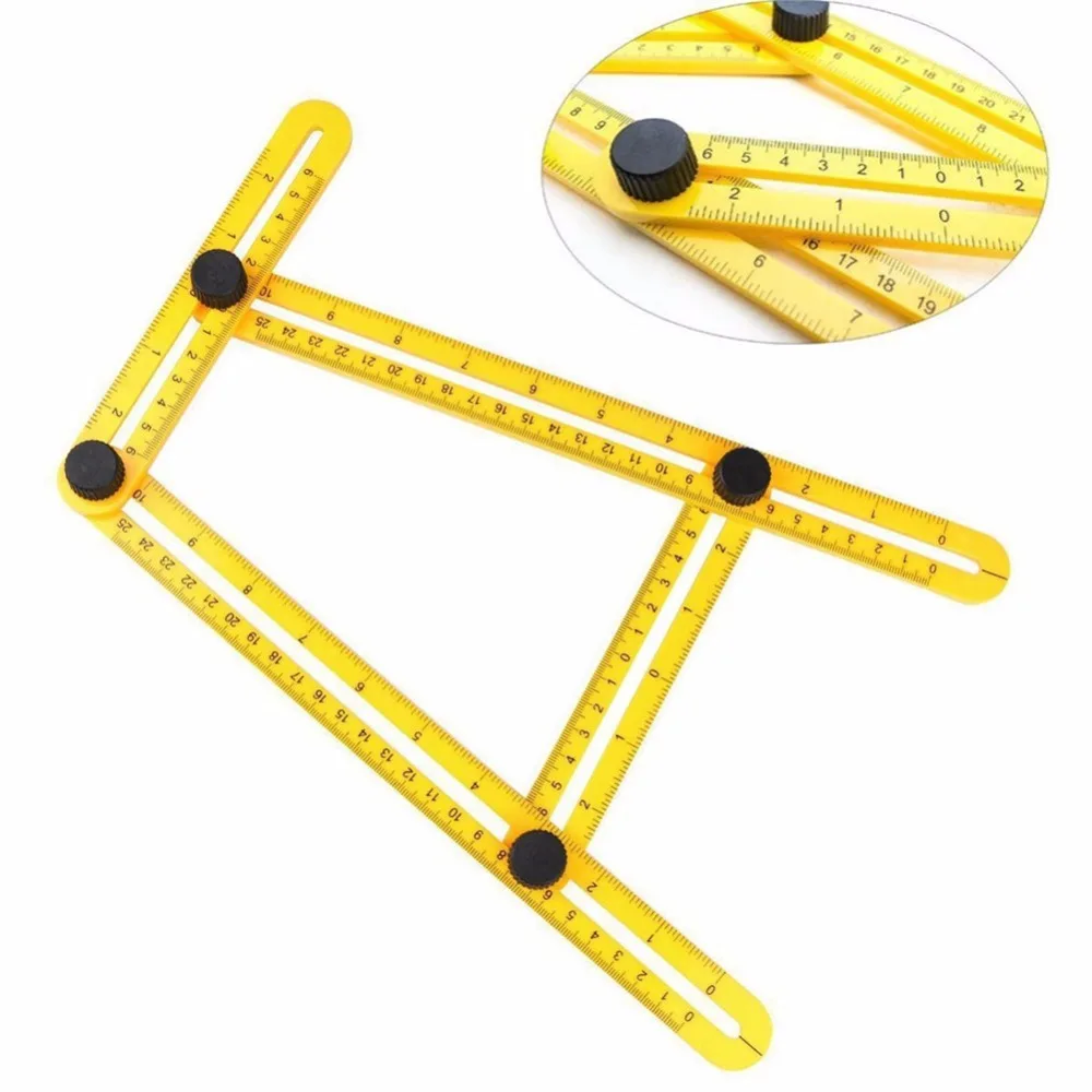 

Four-Sided Ruler Measuring Instrument Template Multifunctional Plastic Angle Ruler Accurate Measurement Tool For Handmen