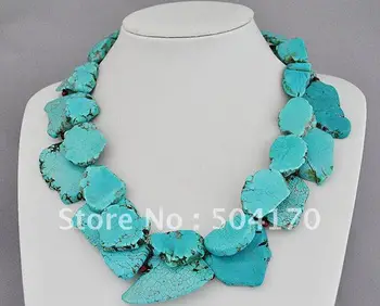 

2 Rows Chunky Stone Slice Necklace Baroque Style Fashion Necklace Anniversary Gifts Free Shipping TN099