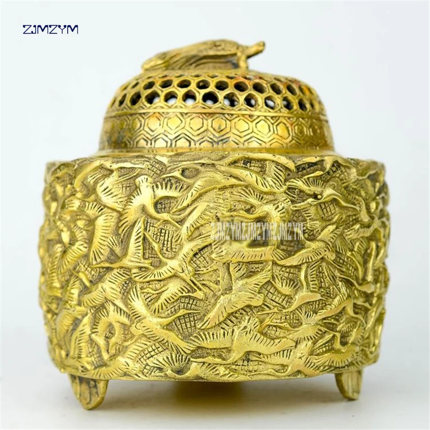 

11cm Height Copper Chizuru censer decoration practical brass incense burner Xiang cents censer decoration Smell Removing