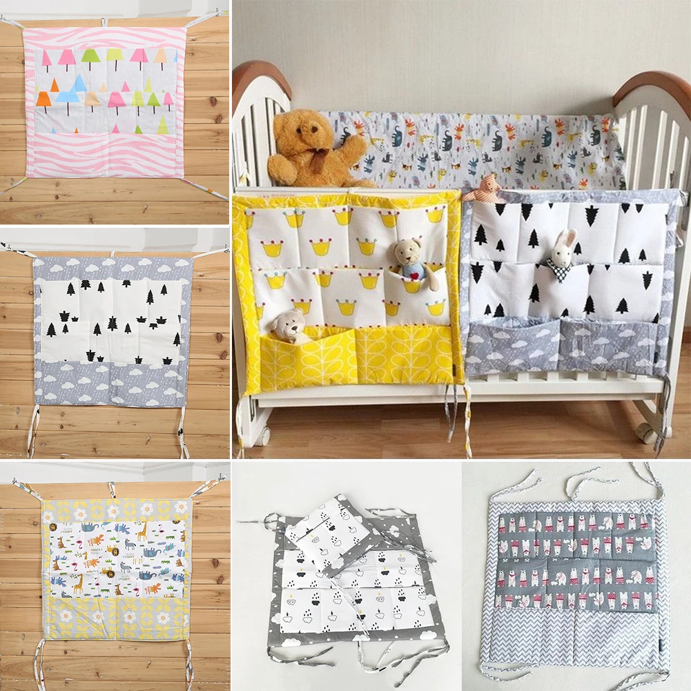 سرير بيبي حقيبة تخزين قابلة للحمل القطن الكرتون متعددة الوظائف السرير الطفل حفاضات لعبة الحطام متعدد الطبقات حقيبة التخزين سرير الفراش