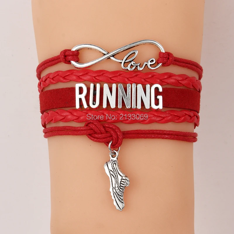 Дропшиппинг, спортивный браслет и браслеты для бега Infinity Love, Радужный цвет, обувь для бега, очаровательный плетеный браслет, рождественский подарок