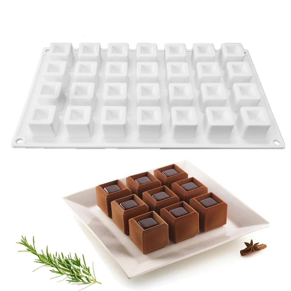 Silicone Square Shaped Mold Chocolate Mousse Ice Cream Pudding Dessert Baking Molds Cake Decoration Tools Kitchen Accessories