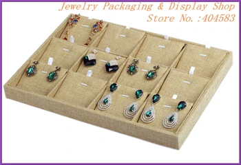 

15 slots inserts removable Linen display tray for pendant earring
