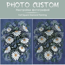 SaShiKo Цветы фото на заказ алмазные картина Полная площадь изображение горного хрусталя DIY Алмазная мозаика Алмазная вышивка распродажа