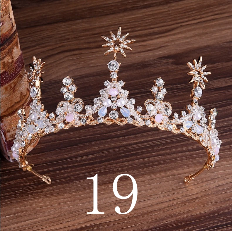 Европейский Розовый Зеленый Кристалл большая золотая корона головные уборы Свадебные аксессуары для волос ювелирные изделия невесты диадемы принцессы короны