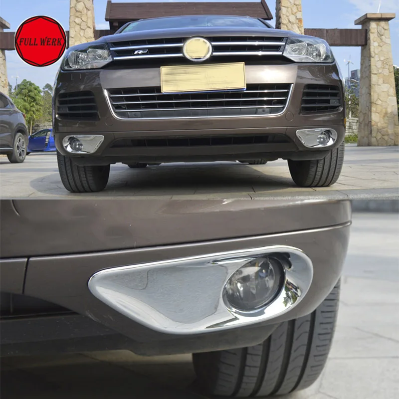 2pcs ABS Chrome Car Front Fog Light Lamp Cover Hoods Trim for VW Touareg 2011 2012 2013 2014 2015 Fog Light Decoration Cap Frame цена 2pcs ABS Chrome Car Front Fog Light Lamp Cover Hoods Trim for VW Touareg 2011 2012 2013 2014 2015 Fog Light Decoration Cap Frame цены онлайн