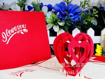 

Factory direct stereo red creative valentine wedding wedding invitations engraved invitations can be customized