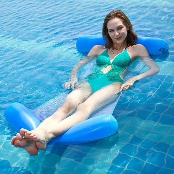 

Inflatable Floating Row Hammock for swim Pool Air Mattresses Single People Beach Floating Sleeping Chair Water Sports 130*70cm