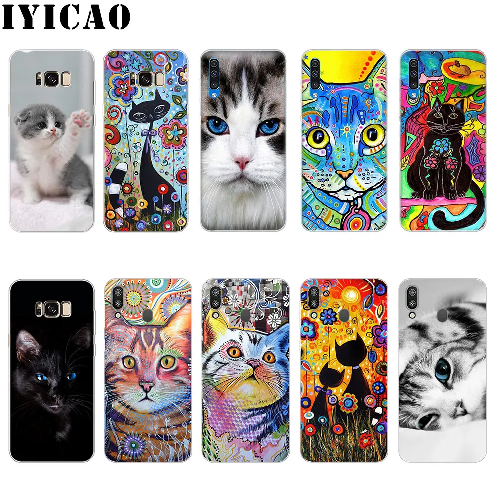 IYICAO изысканный и роскошный милый Кот Твердый чехол для Samsung Galaxy A3 A5 2015 2016 2017 A6 A7 A8 A9