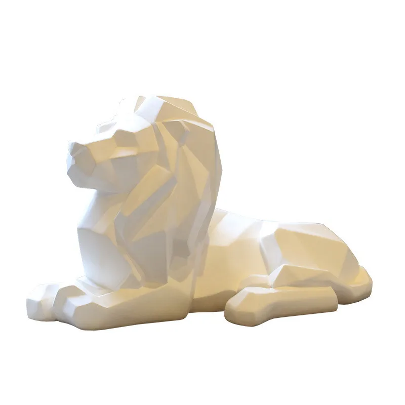 

Factory Outlets Creative Animal White Lions Nordic Resin Home Office Ornaments Can Be Customized Action Figure Collectible Model