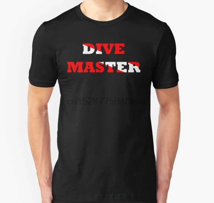 

Men Short sleeve tshirt DIVE MASTER WITH SCUBA FLAG Unisex T Shirt Women t-shirt