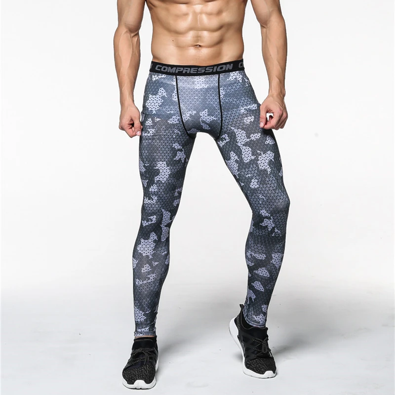 Mens Compression Running Pants New 3D Print Quick Dry Skinny Bodysuit Leggings Fitness MMA Tights Pants Trousers Elasticity