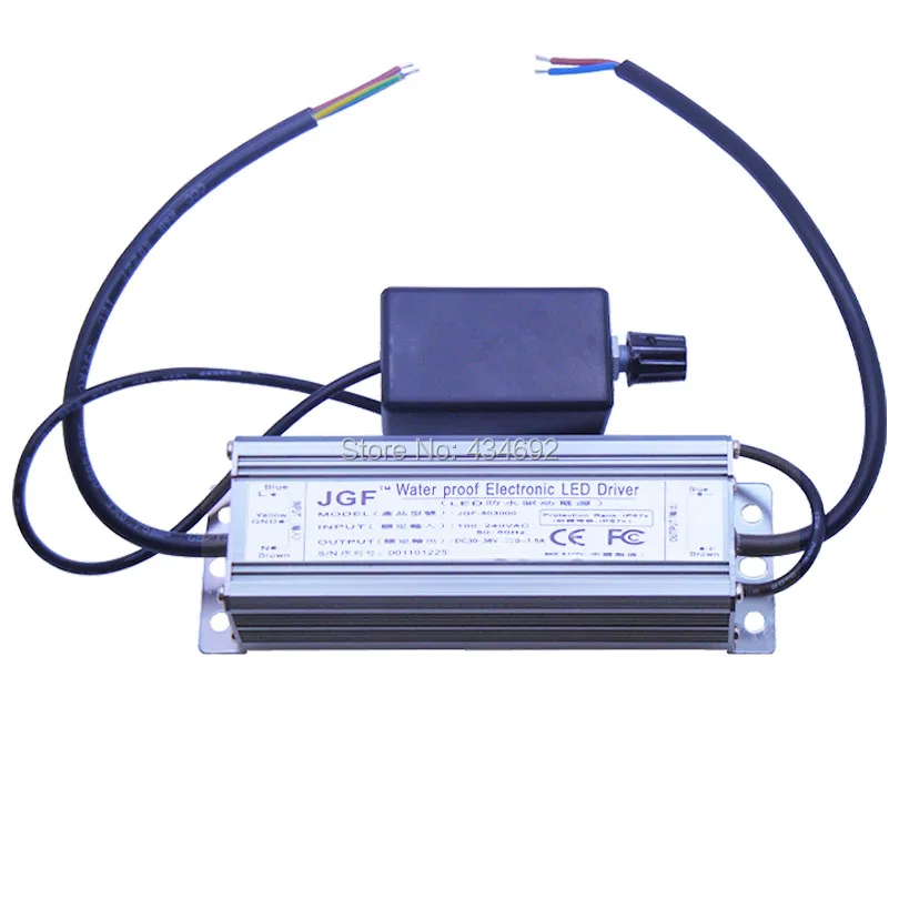 

Free Shipping Dimmable IP67 Waterproof 50W Power LED Driver DC30V-36V 0-1.5A With Dimmer Lighting Transformers