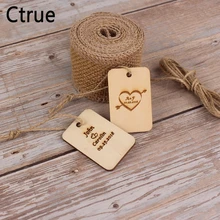 6 шт. индивидуальный заказ сохранить дату деревянный свадебный подарок бирки свадебный душ любовь ярлык с веревочная Гирлянда Свадебные бирки
