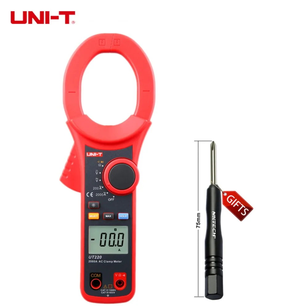 

Professional UNI-T 2000A Auto Range Data Hold LCD Backlight Digital Clamp Meters Multitester UT220 Megohmmeter