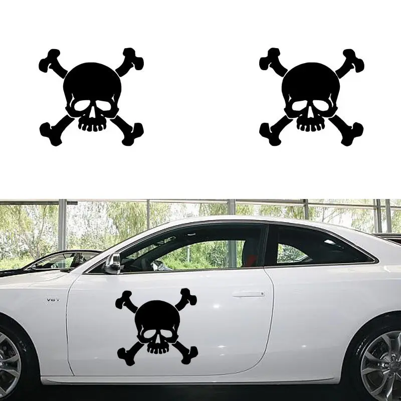 truck window decal  race Skull and Crossbones vinyl decal 