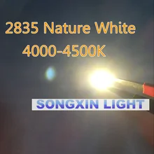 1000 шт. 2835 smd led белый/натуральный белый 0.2вт-60ма 3,5*2,8*0,8 мм NW smd 2835 Светодиодные диоды 4000-4500k