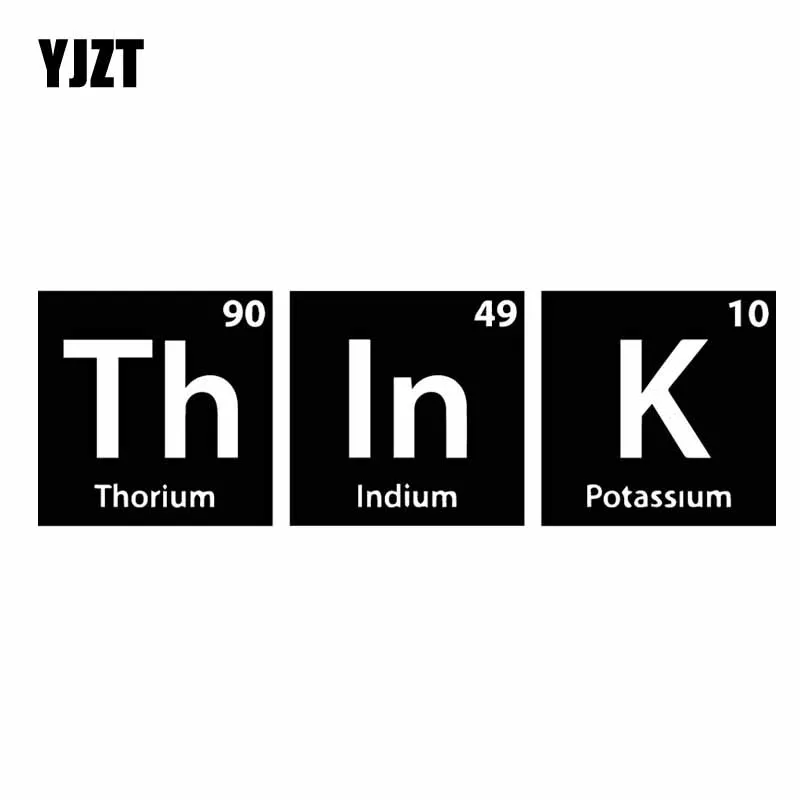 

YJZT 17.2CM*5.4CM Think Science Periodic Table Of The Elements Vinly Decal Car Sticker Black/Silver C27-0344