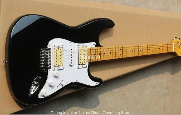 Китайская гитарная фабрика новая Кленовая грифельная доска 6 струн Tremolo ST черная