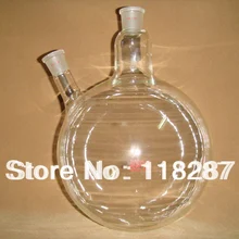 5000 мл(5л) круглодонная колба, 2 шеи, очень тяжелая стена, с 24/29 шарниром