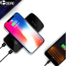 DCAE QI Wireless Charger Power Bank 10000mah Dual USB External Battery Powerbank Pad for iphone X 8 Samsung Galaxy S8 S9 Plus