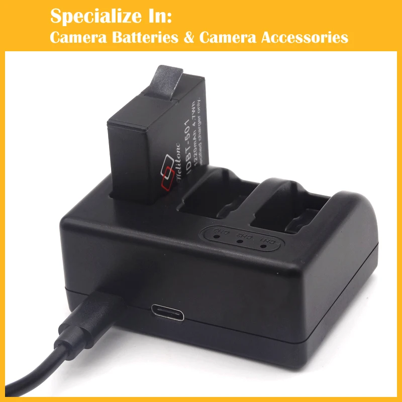 

Eeyrnduy Gopro5 hero5 sports camera accessories 1 x battery charger set 3 way usb for gopro hero 5 AHDBT-501 go pro gopro