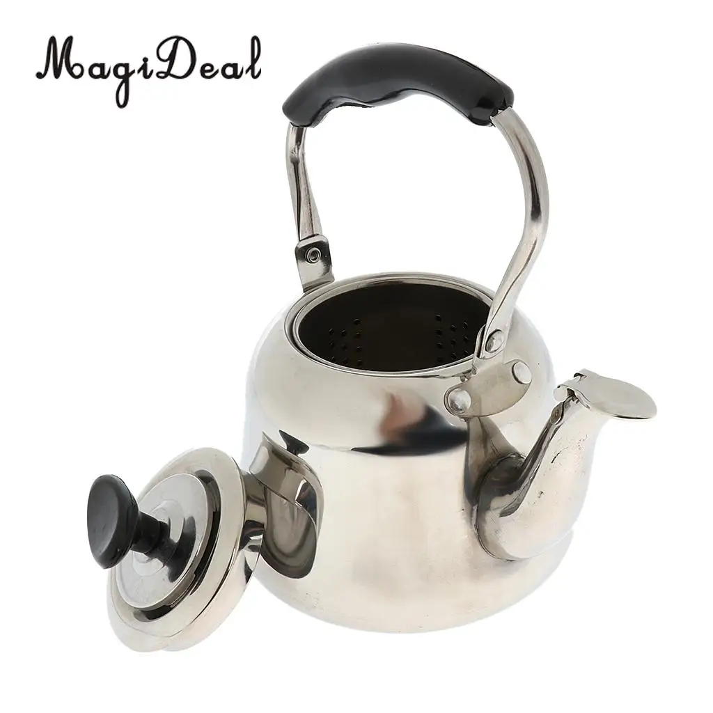 Whistling Kettle Stainless Steel Camping Kitchen Tea Coffee Water Pot 1L - 4L
