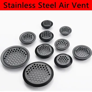 

4pcs Dia.30mm/35mm/40mm/42mm/65mm Black Cabinet Air Vent Duct Grill Louver Mesh Hole Stainless Steel Flat surface Convex surface