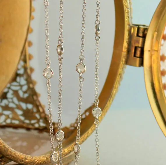 女神専属』 18 K金のネックレス菱格珠ファッション鎖骨チェーン