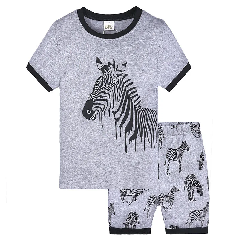 

Summer Kids Pajamas Boys Zebra Pattern Clothes High Quality Children Pajamas Set