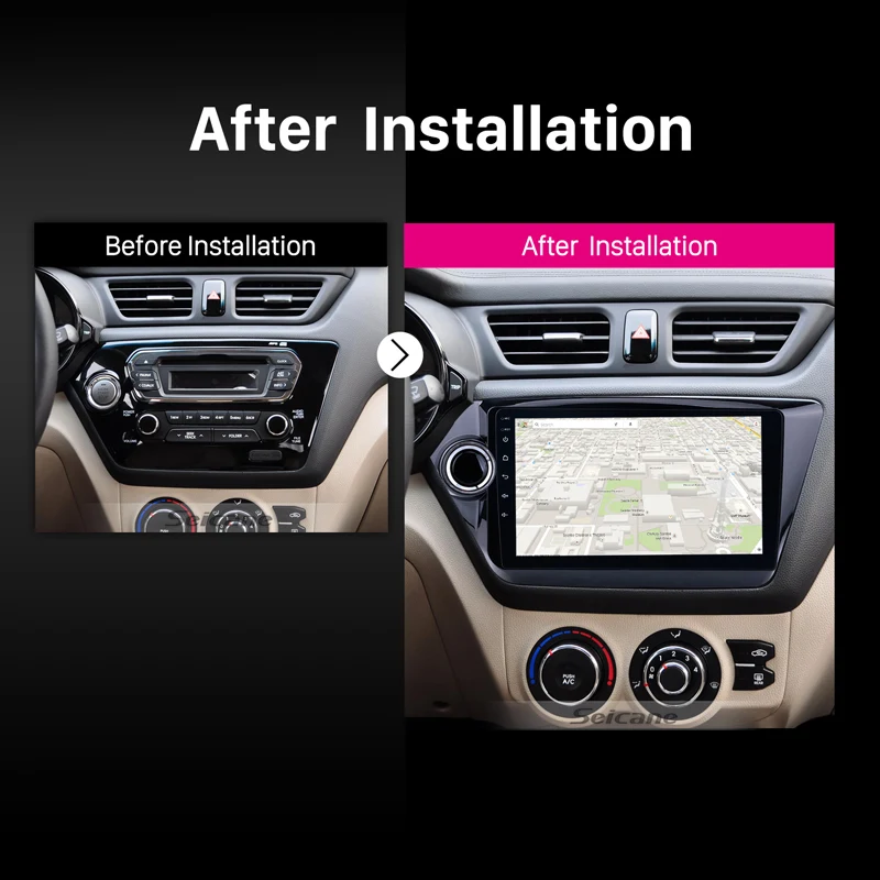 Sale Seicane 2Din Android 8.1/7.1 9" Car Radio For 2010-2015 Kia K2 RIO GPS Navigation Stereo Multimedia Player RAM 1GB Quad-Core 5