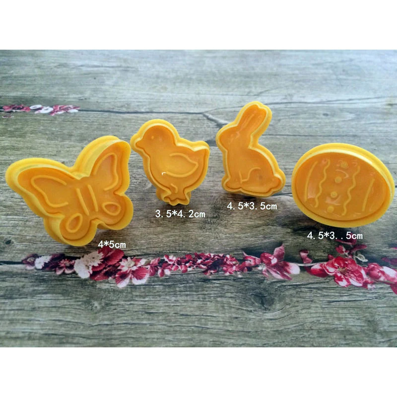 4X пасхальное яйцо Кролик Торт Помадка плунжерный резак кухонные инструменты печенье формы для бисквитного печенья DIY милый кролик Кухонные гаджеты наборы