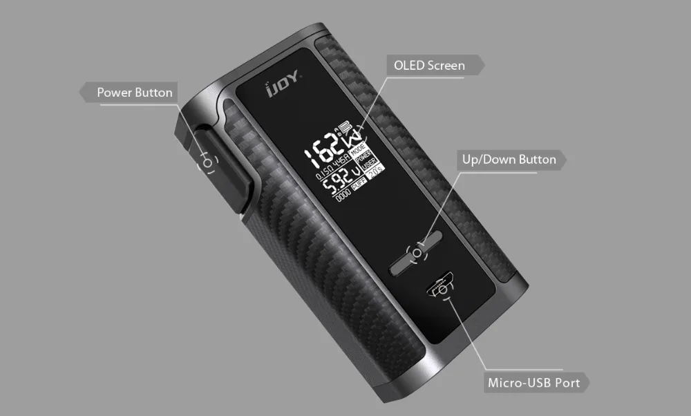 Ijoy капитан 1865 мод 162 Вт капитан 1865 TC коробка мод электронная сигарета мод