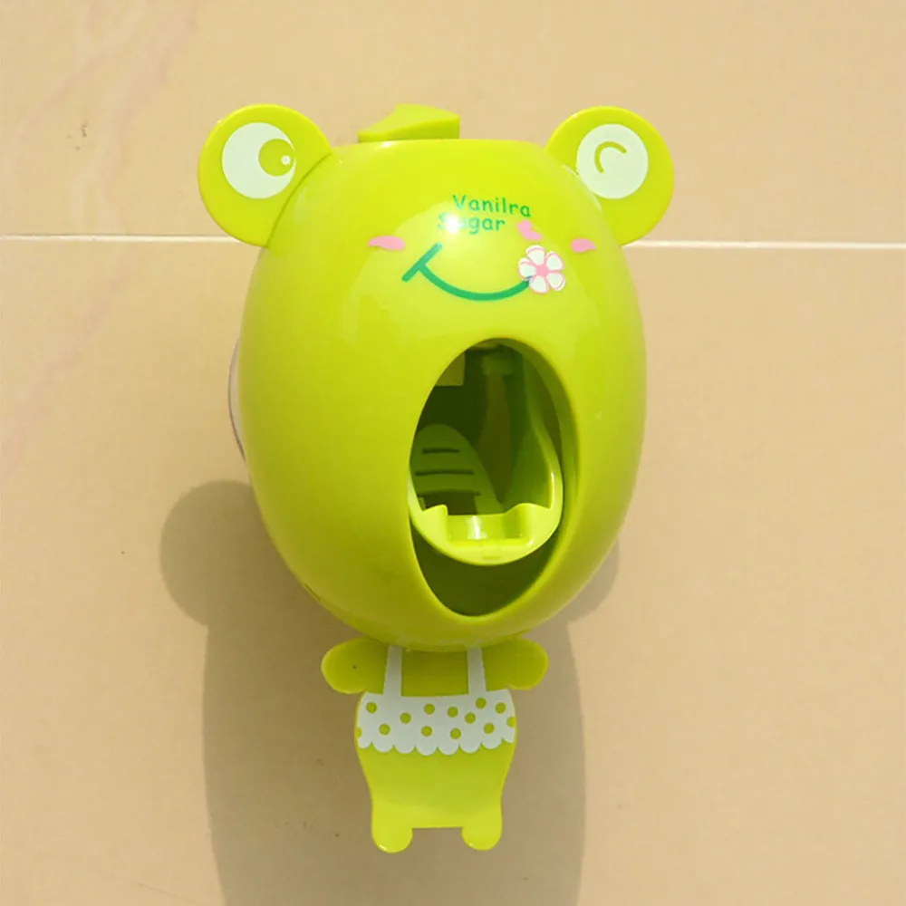 

1PC Toothpaste Squeezer Plastic green 15X9.6X9.8cm Creative Cartoon Automatic Toothpaste Dispenser Wall Mount Stand Bathroom Set
