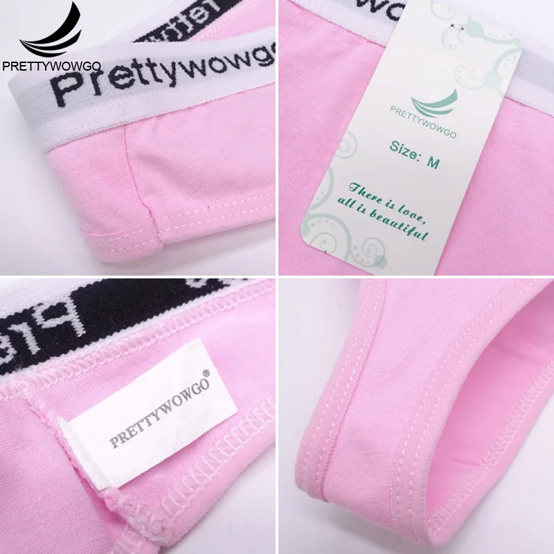 Prettywowgo 6 Pcs New Arrival 2019 Women Cotton Classical Solid Color Sexy G String Thong For Ladies Panties 9007
