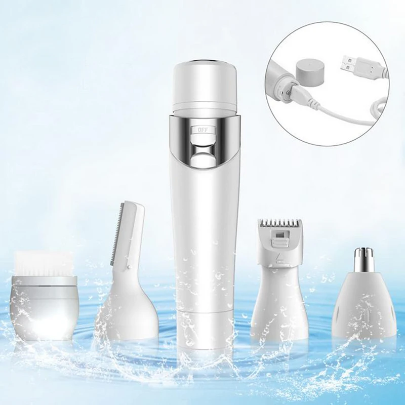 “ Escova de Limpeza Facial Manooby Mulheres Depilação Recarregável