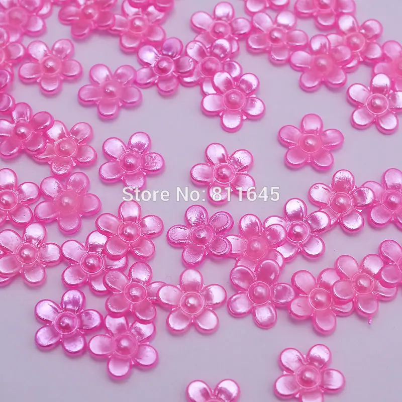 1000 шт./компл. ремесло в форме жемчужин с плоским основанием цветок полукруглые перламутровые Свадебные украшения Разноцветные 12 мм - Цвет: Peach Pink