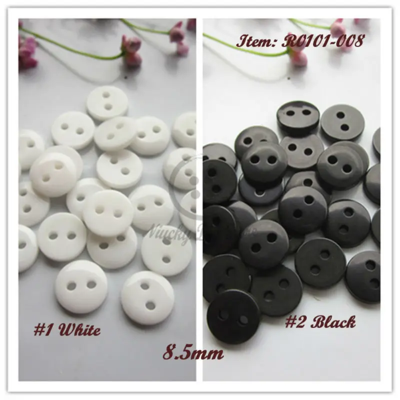 

Sewing supplies 300pcs 8.5mm (11/32") 2 hole black / white bread buttons clothing Diy pad button Scrapbooking Craft Accessories