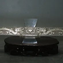 Китайский Старый Мяо серебряные Вырезка Дракон пресс-папье коллекционные пресс-папье