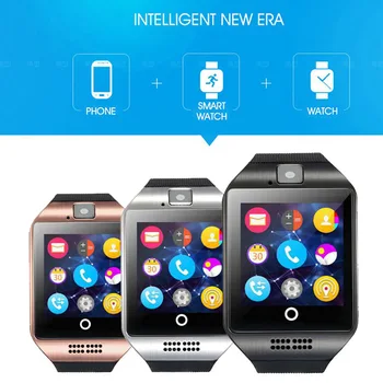 

Bluetooth Smart Watch Men Q18 With Touch Screen Big Battery Support TF Sim Card Camera for Android Phone Smartwatch