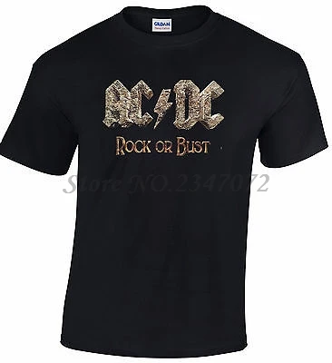 

AC/ Rock Or Bust ACDC T-Shirt 100% Cotton men brand tee-shirt men summer cotton t-shirts 4XL 5XL EURO SIZE