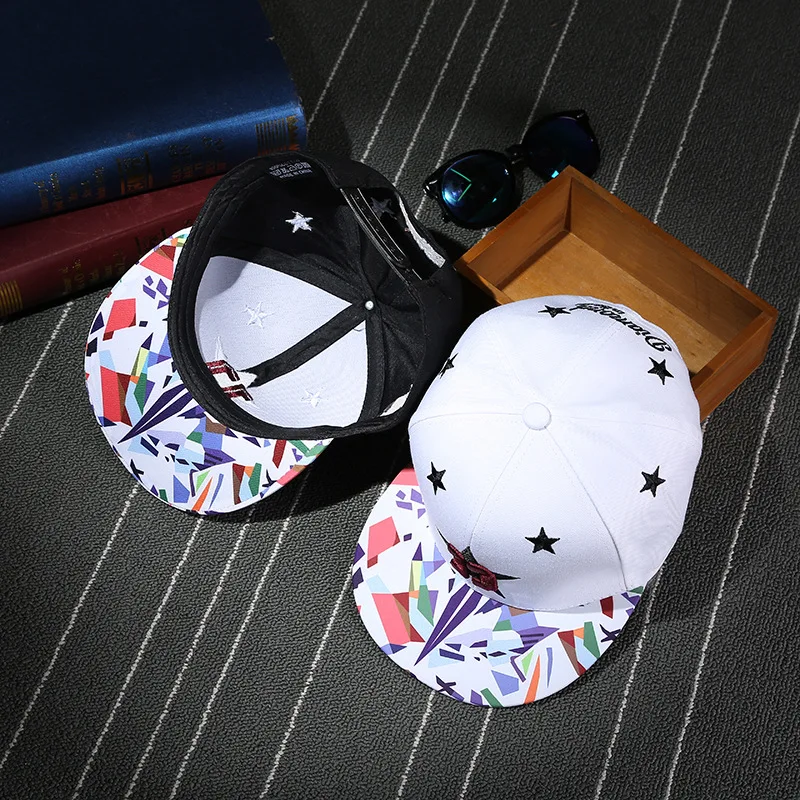 Di modo Star D Ricamo Cappelli Hip Hop Per Le Donne Degli Uomini Dei Ragazzi Del Cappello di Stampa di Arte Cappelli di Snapback Caps Hip Hop Femminile sun Caps BKX509