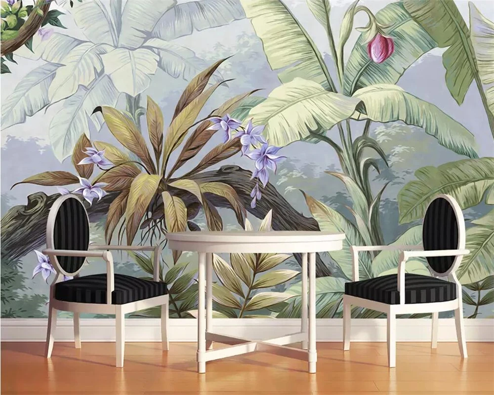 

Beibehang Custom wallpaper idyllic retro rainforest mural TV background wall home improvement living room bedroom 3d wallpaper