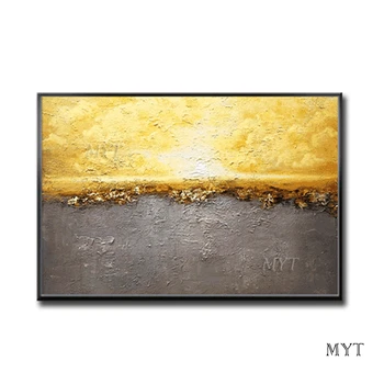 

Abstract Gold Color 100% Hand Painted Oil Painting Wall Canvas Decor Artwork Handmade Carving Paintings For Living Room Decor